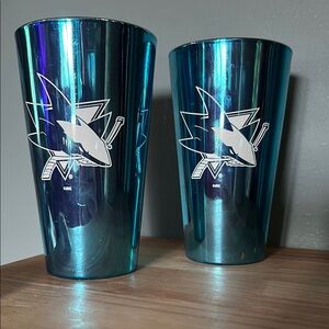 San Jose Sharks Blue Metallic Tumblers